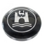 Horn Button, Wolfsburg Crest, Black, Clear Dome, 61-71