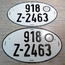 License Plates, Hamburg Tourist Temps, Oval Euro, Aluminum, Used German