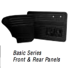 Door Panels, w/ Pockets, Black, Sedan 67-77, 4 Pc.