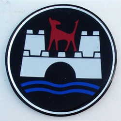 Wheel Center Cap/ Seat Belt, Raised Round Wolfsburg Badge Emblem, Self Adhesive Sticker, Each